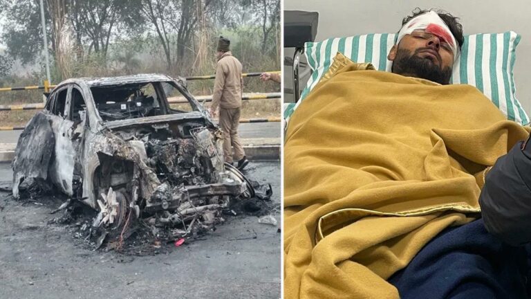 भारतीय क्रिकेट के स्टार खिलाड़ी ऋषभ पंत में सड़क हादसे में हुए घायल, धू धू कर जली कार